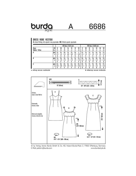 Patron Burda 6686 - Robe