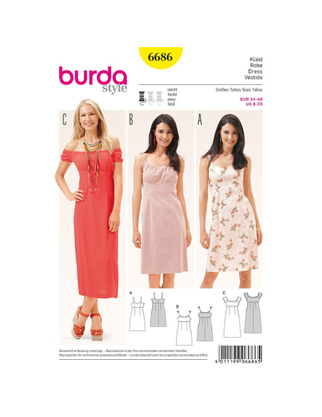 Patron Burda 6686 - Robe