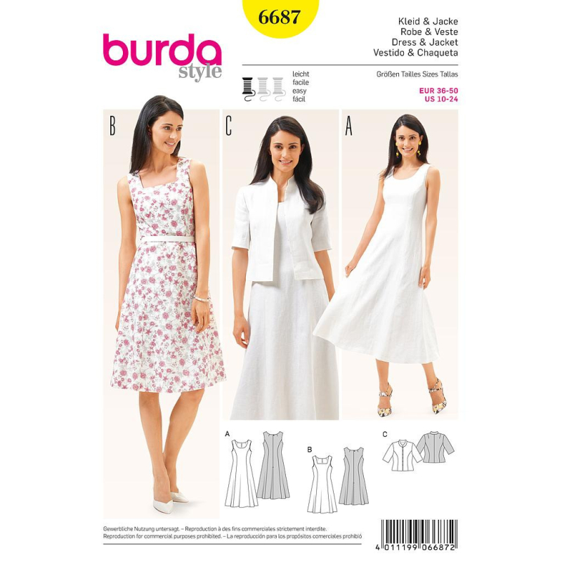 Patron Burda 6687 - Robe et veste