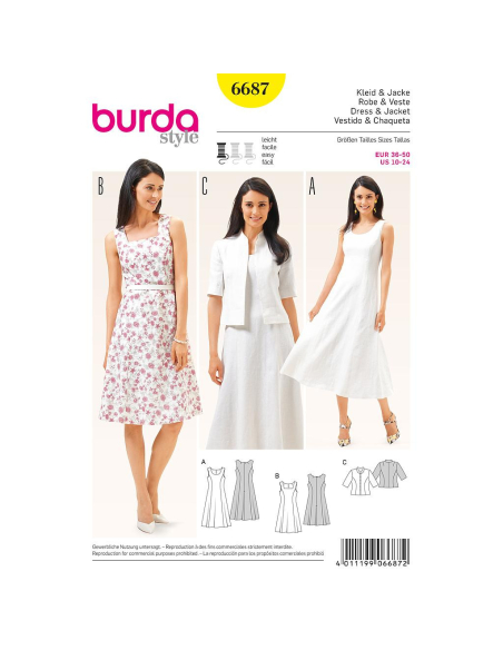 Patron Burda 6687 - Robe et veste