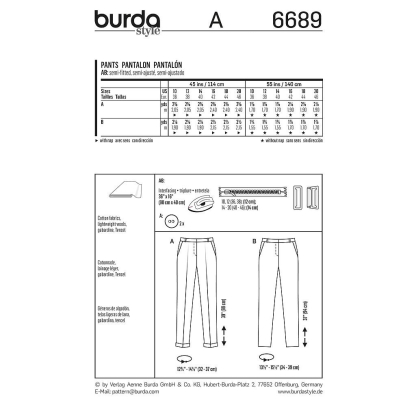Patron Burda 6689 - Pantalon 2