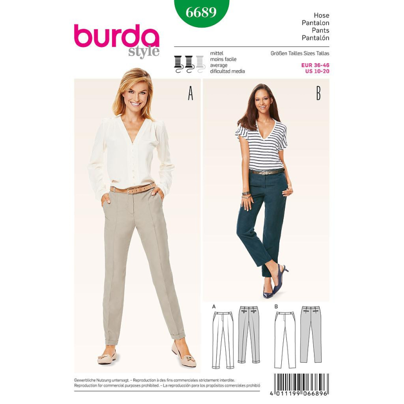 Patron Burda 6689 - Pantalon