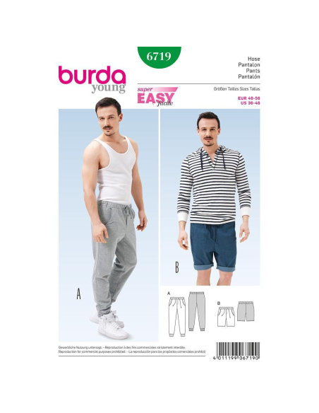 Patron Burda 6719 - Pantalon