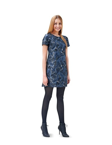 Patron Burda 6721 - Robe droite légèrement évasée avec variations de manches