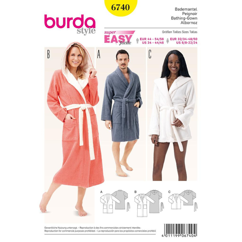 Patron Burda 6740 - Peignoir