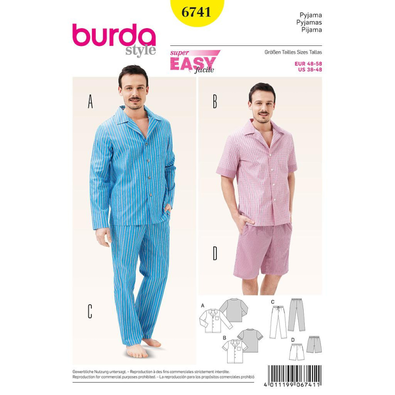 Patron Burda 6741 - Pyjama