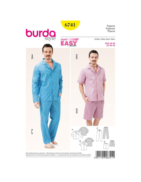Patron Burda 6741 - Pyjama