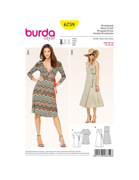 Patron Burda 6759 - Robe