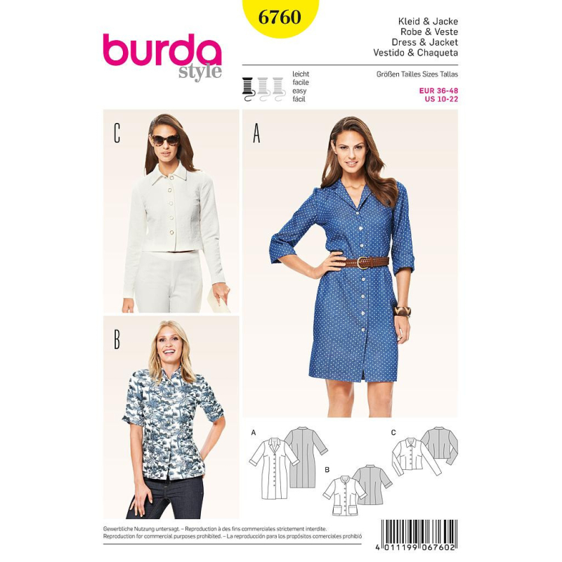 Patron Burda 6760 - Robe et veste