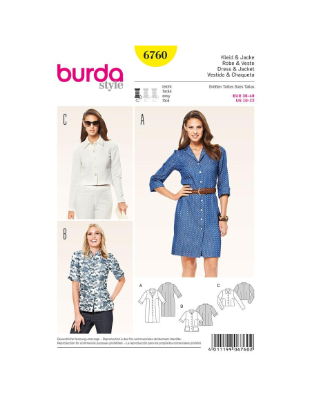 Patron Burda 6760 - Robe et veste