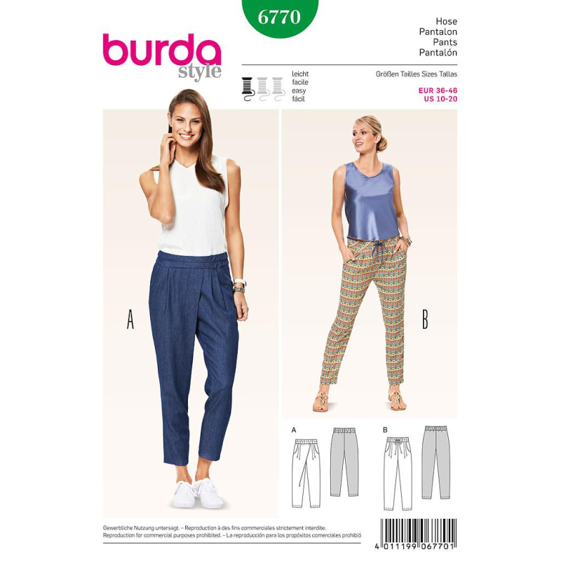 Patron Burda 6770 - Pantalon