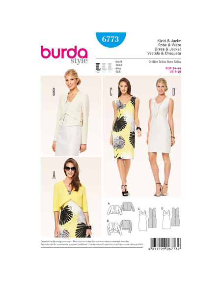 Patron Burda 6773 - Robe et veste