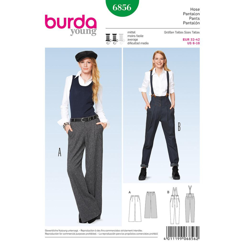 Patron Burda 6856 - Pantalon