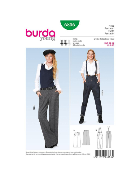 Patron Burda 6856 - Pantalon