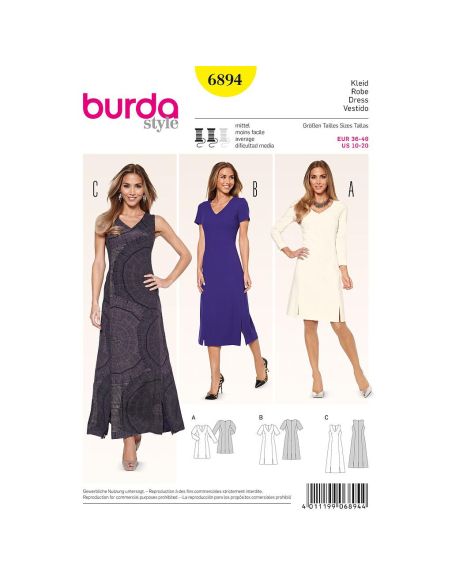 Patron Burda 6894 - Robe