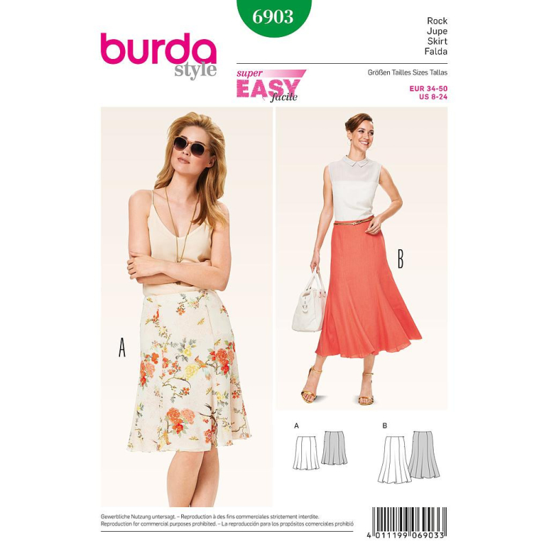 Patron Burda 6903 - Jupe