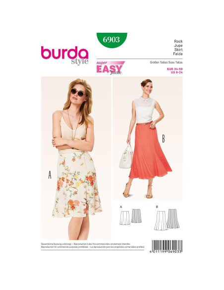 Patron Burda 6903 - Jupe