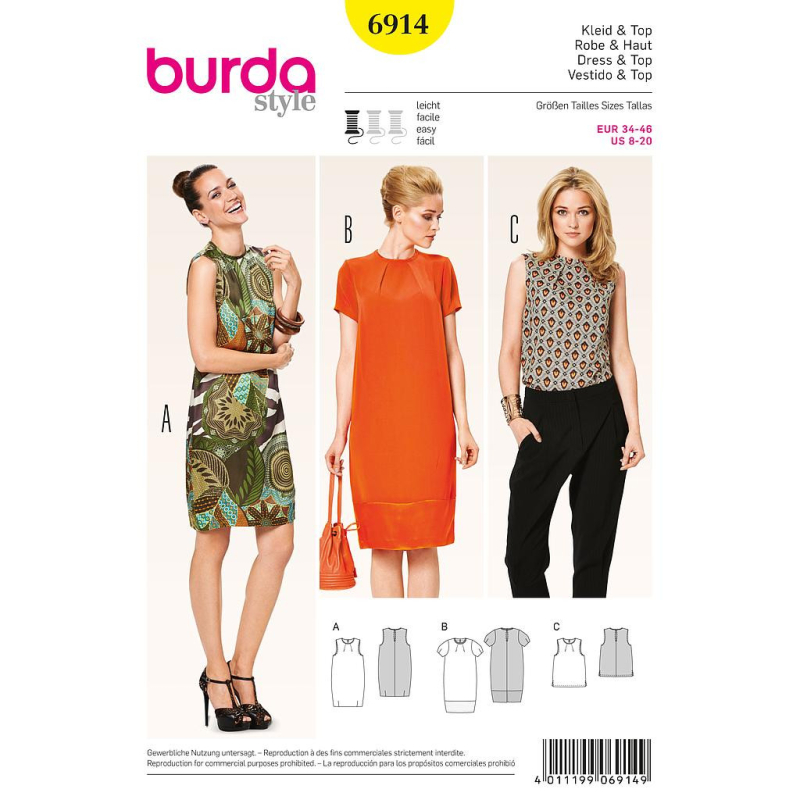 Patron Burda 6914 - Robe et haut