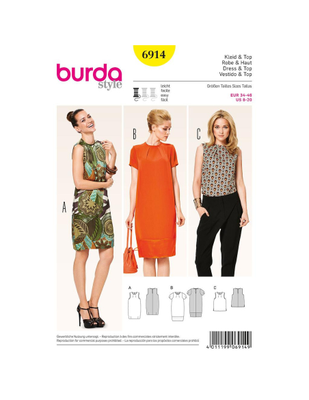Patron Burda 6914 - Robe et haut