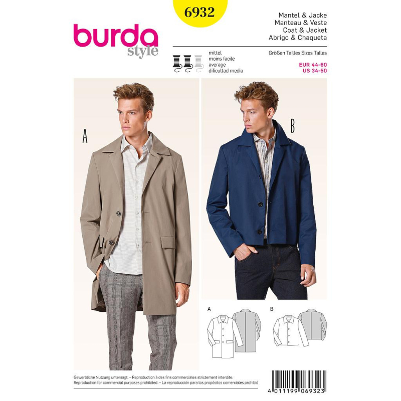 Patron Burda 6932 - Manteau et veste