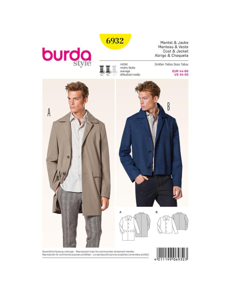 Patron Burda 6932 - Manteau et veste