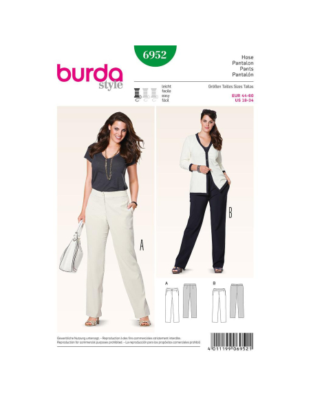 Patron Burda 6952 - Pantalon