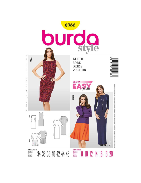 Patron Burda 6988 - Robe