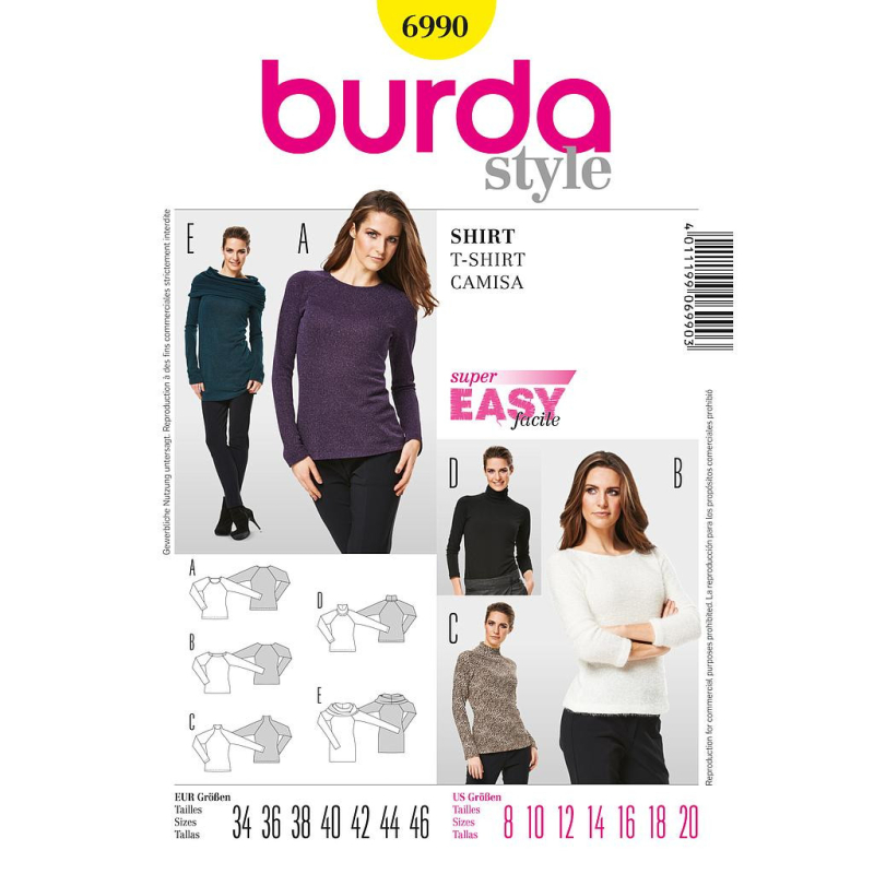 Patron Burda 6990 - T-Shirt