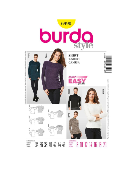 Patron Burda 6990 - T-Shirt