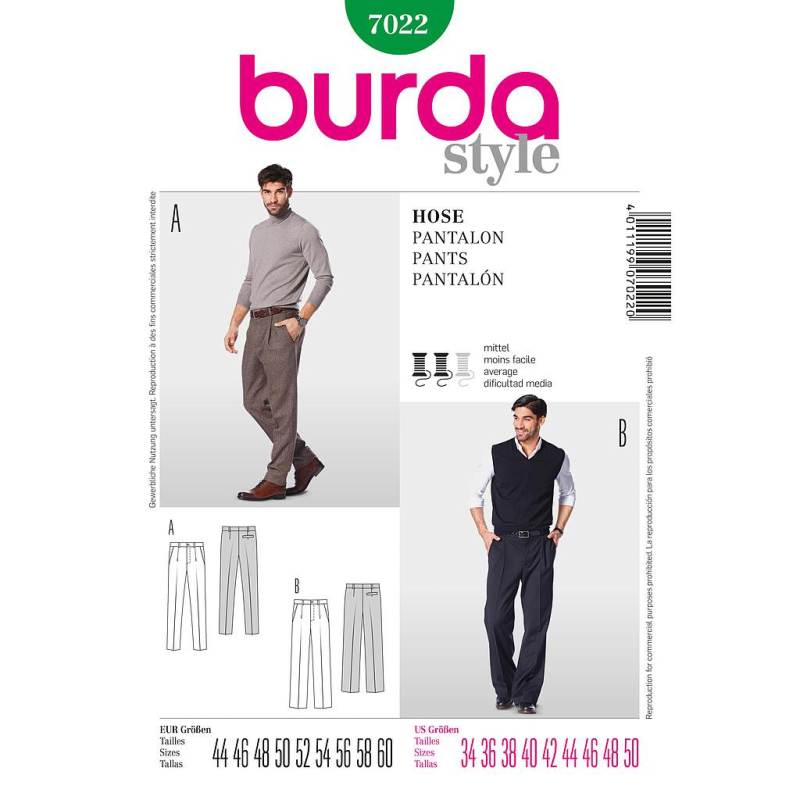 Patron Burda 7022 - Pantalon