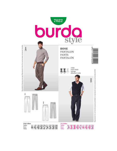 Patron Burda 7022 - Pantalon