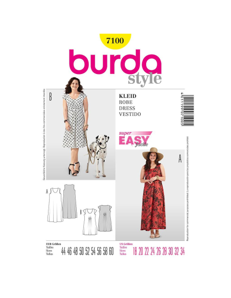 Patron Burda 7100 - Robe femme
