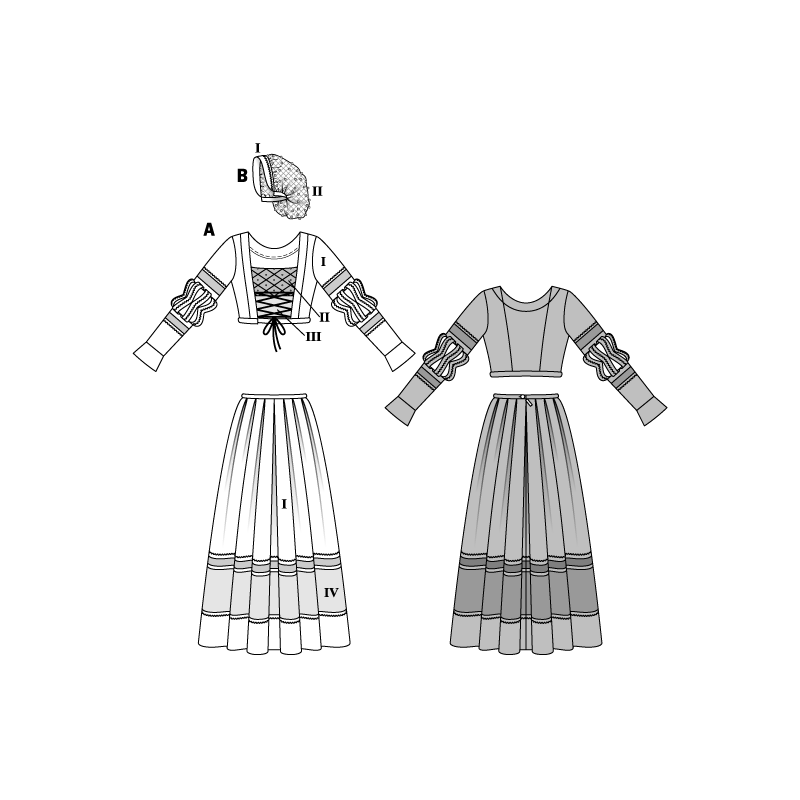 Patron Burda Carnaval 7171 - Déguisement Historique Robe Renaissance Femme