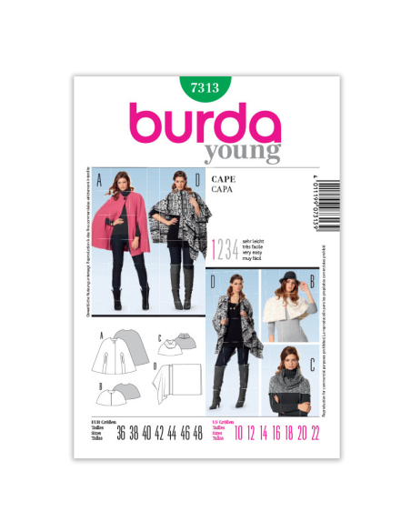Patron N°7313 Burda : Cape