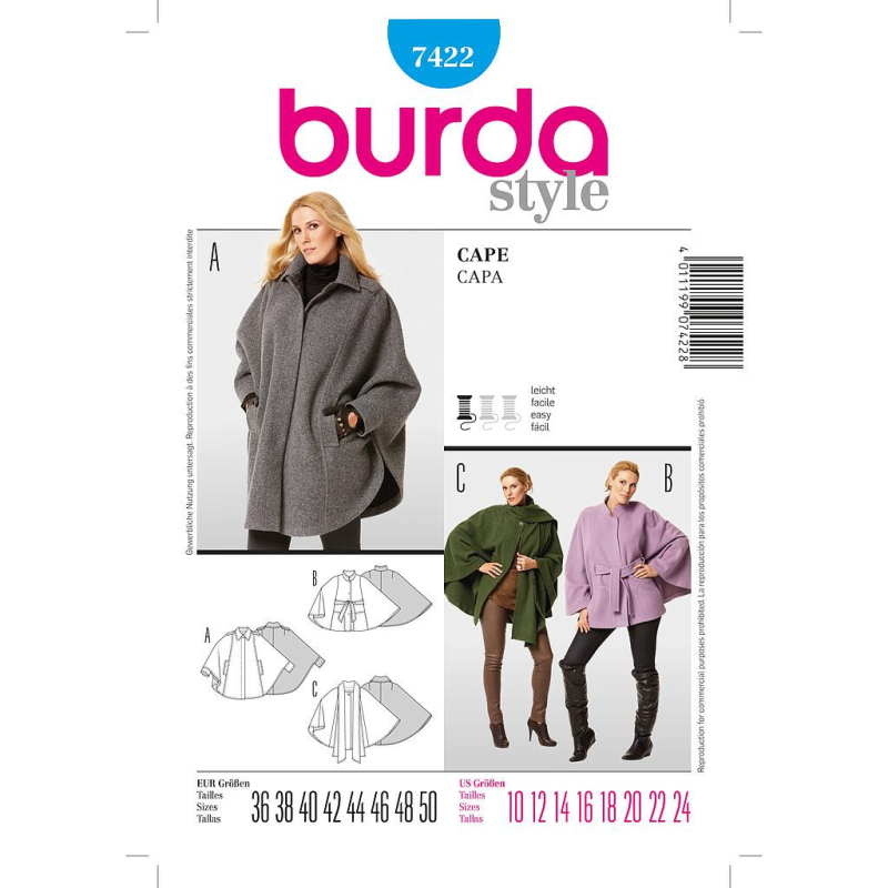 Patron Burda 7422 - Cape