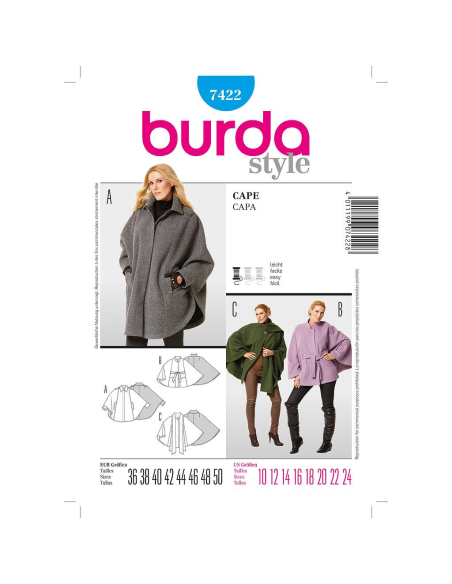 Patron Burda 7422 - Cape
