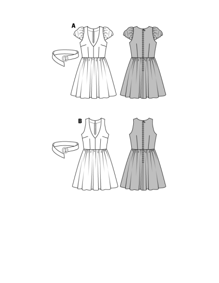 Patron Burda 7556 - Robe