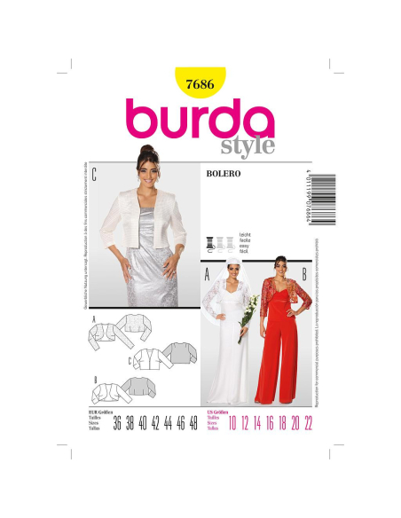 Patron Burda 7686 - Boléro