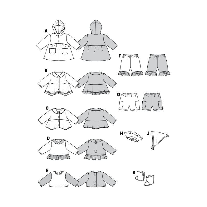 Patron Burda Creative 7903 - Robes de poupées