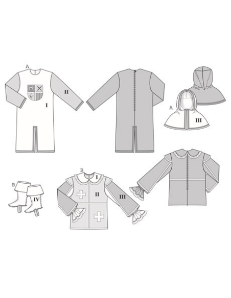 Patron Burda Carnaval 7976 - Déguisement Historique Mousquetaire et Ecuyer