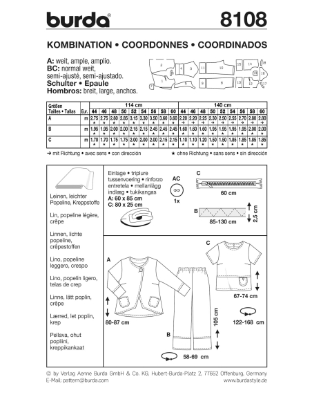 Patron Burda 8108 - Ensemble