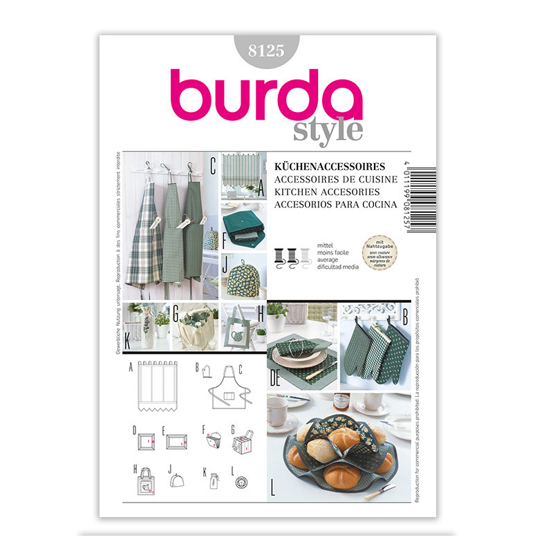 Patron Burda Creative 8125 - Accessoires pour la cuisine