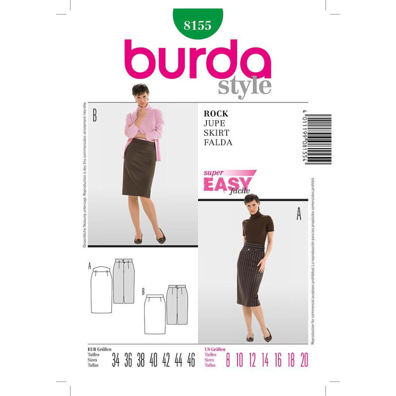 Patron Burda 8155 - Jupe