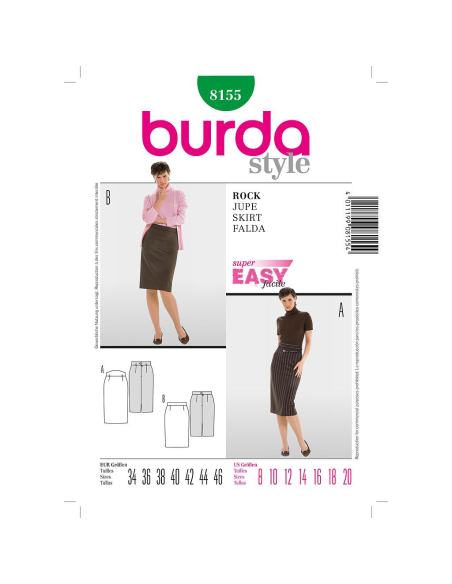 Patron Burda 8155 - Jupe