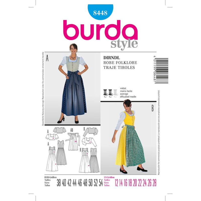 Patron Burda 8448 - Ensemble bavarois