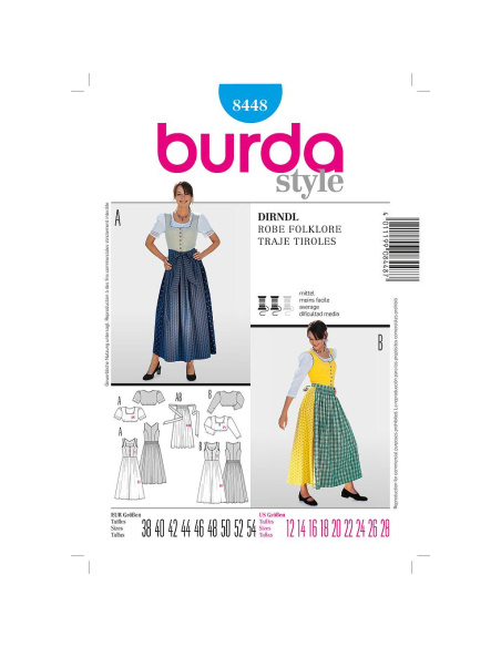 Patron Burda 8448 - Ensemble bavarois