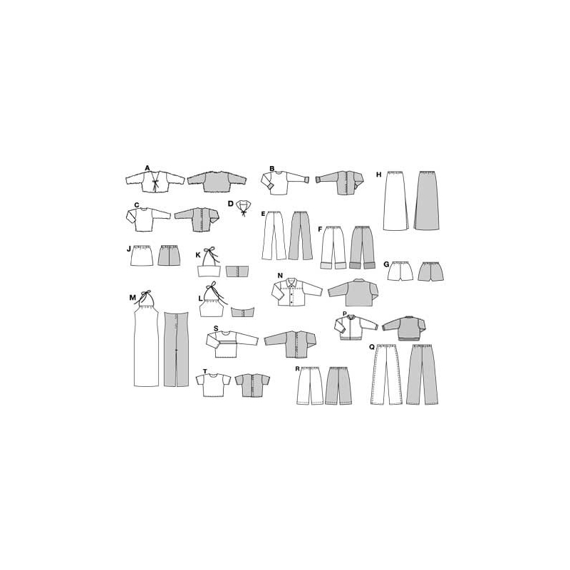 Patron Burda 8576 - Vêtements de poupée style Barbie