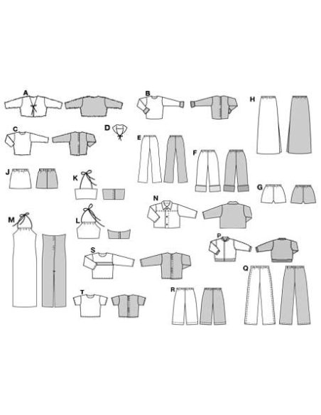 Patron Burda 8576 - Vêtements de poupée style Barbie