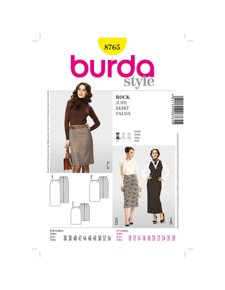 Patron Burda 8765 - Jupe