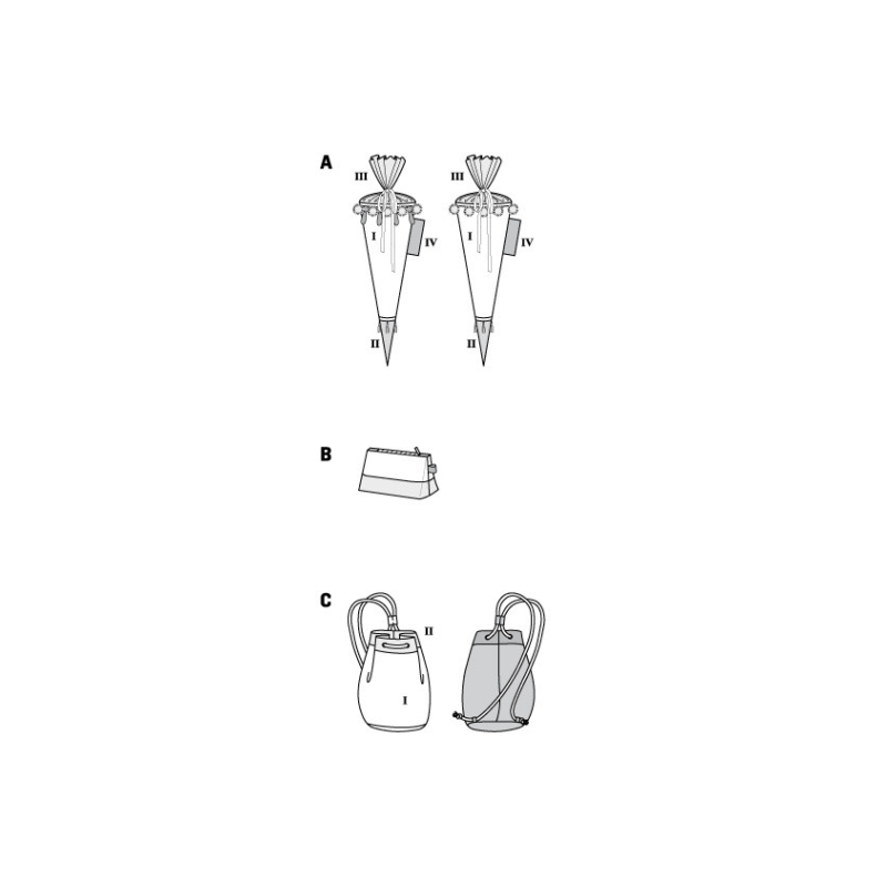 Patron Burda 9256 - Accessoires d'écoliers avec trousse et sac de sport